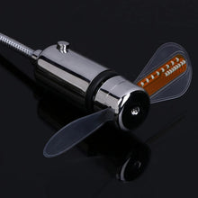 Laden Sie das Bild in den Galerie-Viewer, LED-Uhr-USB-Ventilator mit Temperaturanzeige – Tragbarer Mini-Schwanenhalsventilator für Büro, Zuhause und Reisen