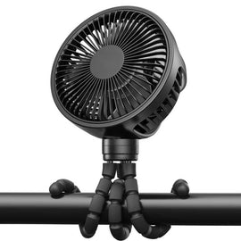 Mini-Handventilator, tragbar, USB-aufladbar, batteriebetrieben, Kinderwagenventilator mit flexiblem Stativclip für Babys