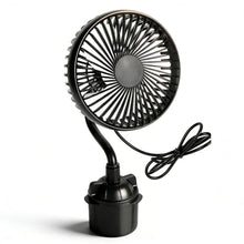 Laden Sie das Bild in den Galerie-Viewer, USB-betriebener Autoventilator mit Schwanenhals, geräuscharm, 3 Geschwindigkeitsstufen, verstellbar, tragbarer Wagenventilator für Getränkehalter im Auto, 12,7 cm (5 Zoll) Durchmesser, 360°-Drehung, Fahrzeugkühlung