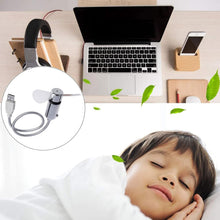 Laden Sie das Bild in den Galerie-Viewer, LED-Uhr-USB-Ventilator mit Temperaturanzeige – Tragbarer Mini-Schwanenhalsventilator für Büro, Zuhause und Reisen