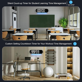 Digitale Wanduhr mit großem Display, 13,7 Zoll große digitale Wanduhr mit RGB-Farbwechsel, Fernbedienung, Datum, Wochentag, Temperatur und Sommerzeit